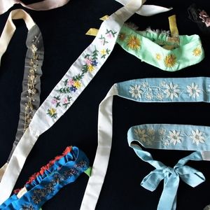 Headband with hand embroidered beads